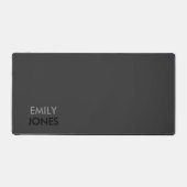 Elegant eenvoudig zwart en grijs gepersonaliseerd bureaumat (Voorkant)