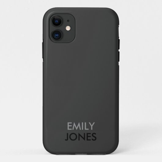 Elegant eenvoudig zwart en grijs gepersonaliseerd Case-Mate iPhone case (Achterkant)