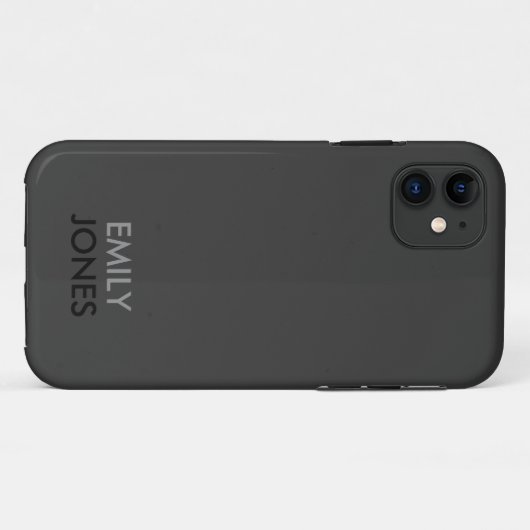 Elegant eenvoudig zwart en grijs gepersonaliseerd Case-Mate iPhone case (Achterkant (horizontaal))
