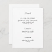 Elegant, eenvoudig zwart en wit informatiekaartje (Voorkant / Achterkant)