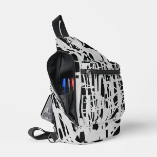 Elegant Eenvoudig Zwart & Grijs Sling Bag