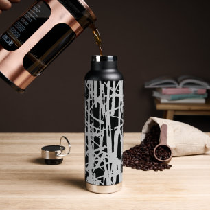 Elegant Eenvoudig Zwart & Grijs Waterfles