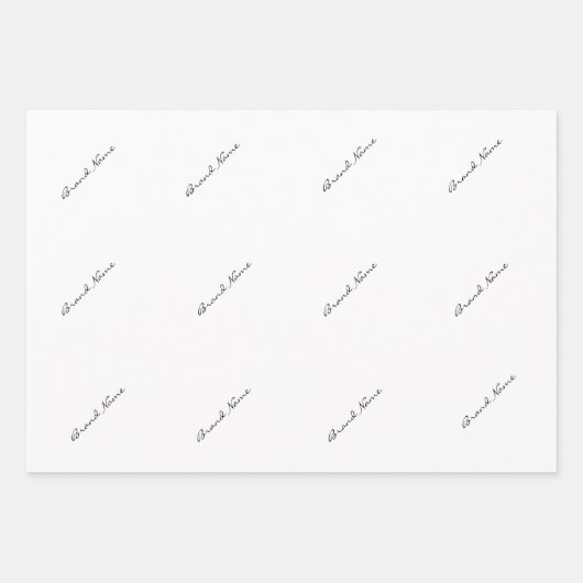 Elegant eenvoudig zwart-wit inpakpapier vel (Voorkant 3)