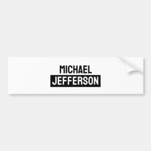 Elegant Eenvoudig Zwart Wit Persoonlijk Aangepast Bumpersticker