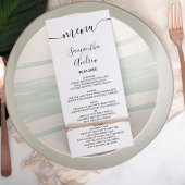 Elegant eenvoudig zwart witscript bruiloft menu