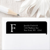 Elegant Eenvoudige Adresetiketten Monogram F Etiket (Insitu)