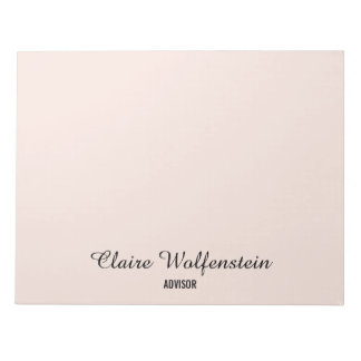 Elegant Eenvoudige Blush Roze Persoonlijke Script Notitieblok