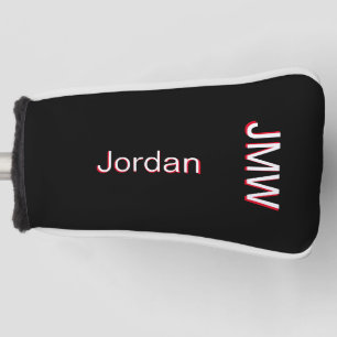 Elegant, eenvoudige naam Monogram rood wit Aangepa Golfheadcover