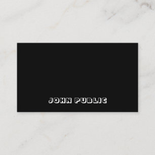 Elegant Eenvoudige Sjabloon Modern Zwart Wit B&W Visitekaartje