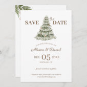 Elegant Eenvoudige Winter Bruiloft Save the Date Kaart (Voorkant / Achterkant)