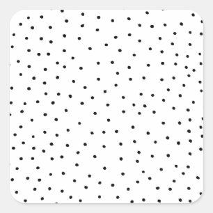 Elegant eenvoudige zwarte witte waterverf poka sti vierkante sticker