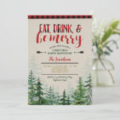 Elegant Eet, Drink en Wees Vrolijk Kerstfeest Kaart (Staand voorkant)