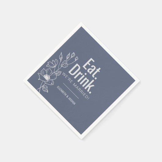 Elegant Eet Drink We zijn getrouwd Bruiloft Servet (Hoek)