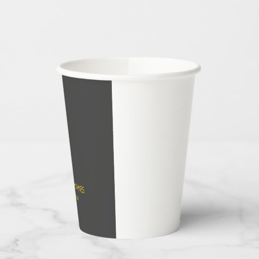 Elegant effen stijlvolle gouden kleur zwart aangep papieren bekers (Links)