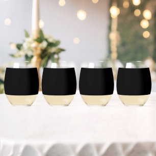 Elegant Effen Zwart Wijnglas Zonder Voet