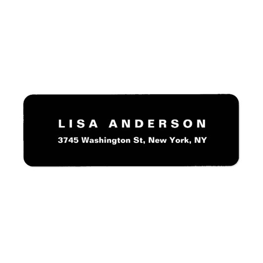 Elegant effen zwart wit leesbaar creatief modern etiket (Voorkant)