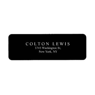 Elegant effen zwart wit trendy stijlvol etiket