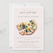 Elegant Egg Basil Pizza Café Grand Opening Invite Bedankkaart (Voorkant)