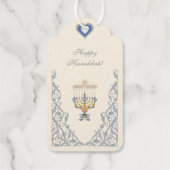 Elegant Egg Shell White Hanukkah Gold Cadeaulabels (Achterkant)