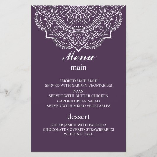 Elegant Eggplant Paisley Indian Hindu Wedding (Voorkant)