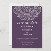 Elegant Eggplant Paisley Indian Hindu Wedding