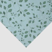 Elegant Eggshell Blue Waterverf Foliage Patroon Tissuepapier (Detail)