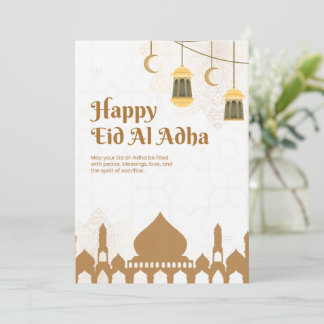 Elegant Eid Al-Adha Greetings Poster Kaart