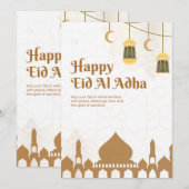 Elegant Eid Al-Adha Greetings Poster Kaart (Voorkant / Achterkant)