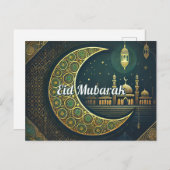 Elegant Eid al-Fitr Briefkaart Eid Mubarak Vakanti (Voorkant / Achterkant)