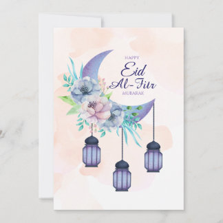 Elegant Eid al-Fitr Mubarak Card Minimal Islamic Kaart