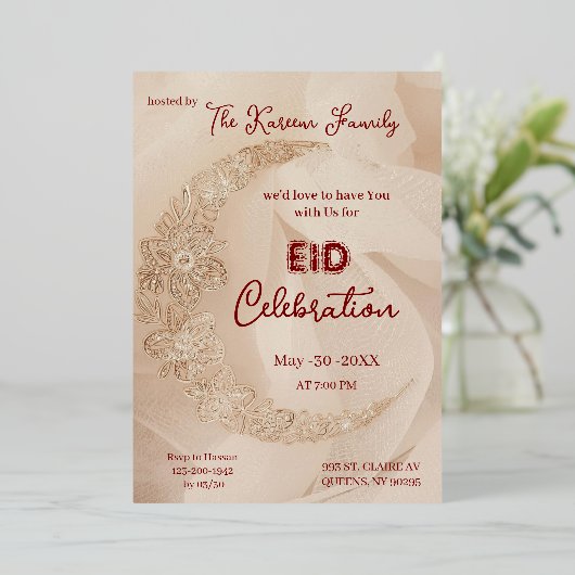 Elegant EId Celebration Eid Party Invitation (Debout devant)