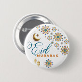 Elegant Eid Mubarak Arabische Kalligrafie Maan Ste Ronde Button 5,7 Cm (Voorkant /achterkant)