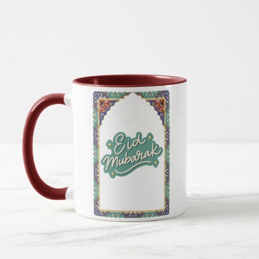 Elegant Eid Mubarak Gift Mug with Turkish design (Gauche)