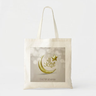 Elegant Eid Mubarak Gold Moon Star - Budget Tas