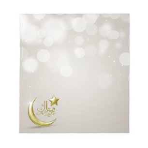 Elegant Eid Mubarak Gold Moon Star - Notitieblok