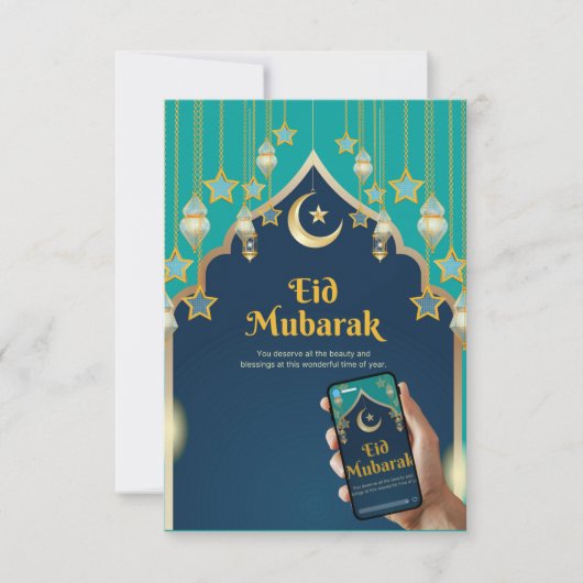 Elegant Eid Mubarak Kaart (Voorkant)