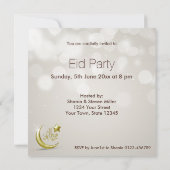 Elegant Eid Mubarak Lune Étoile - Invitation (Dos)