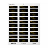 Elegant Eid Mubarak Retour Adres Sticker Label (Full Sheet)