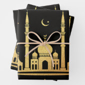 Elegant Eid Wrapping Papier – Zwart en Goud Inpakpapier Vel (In situ)