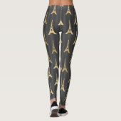 Elegant Eiffel Tower Frankrijk Geel zwart - Vertic Leggings (Achterkant)