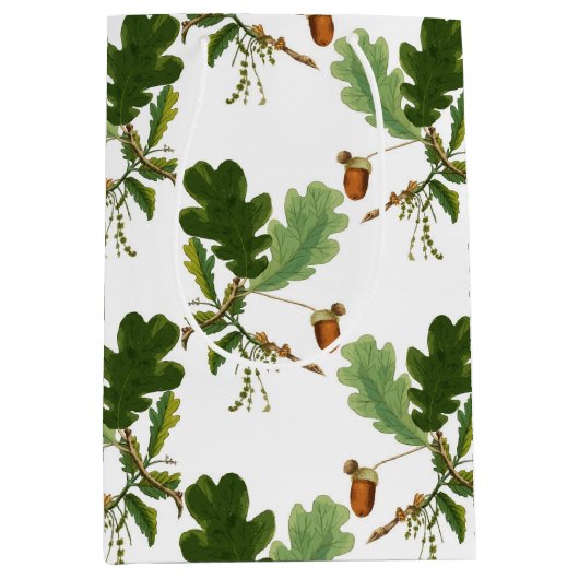 Elegant eikenblad en eikel medium cadeauzakje (Voorkant)