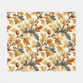 Elegant eikenblad & Pinecone Herfst Pattern Fleece Deken (Voorkant (Horizontaal))