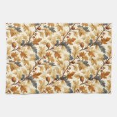 Elegant eikenblad & Pinecone Herfst Pattern Theedoek (Horizontaal)