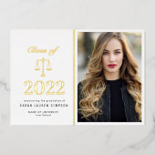 elegant ein afstudeerfeest folie uitnodiging (Voorkant)