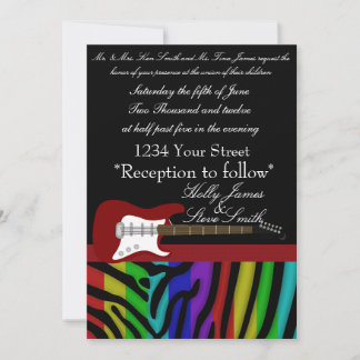 Elegant Electric Guitar Wedding Invitation Kaart