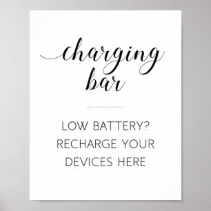Elegant Electronics charging Wedding Sign Poster