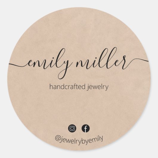 Elegant Elegant Calligraphy Script Ronde Sticker (Voorkant)