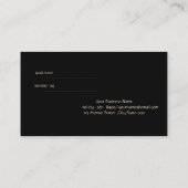 Élégant élégant, Carte de référence noire (Dos)