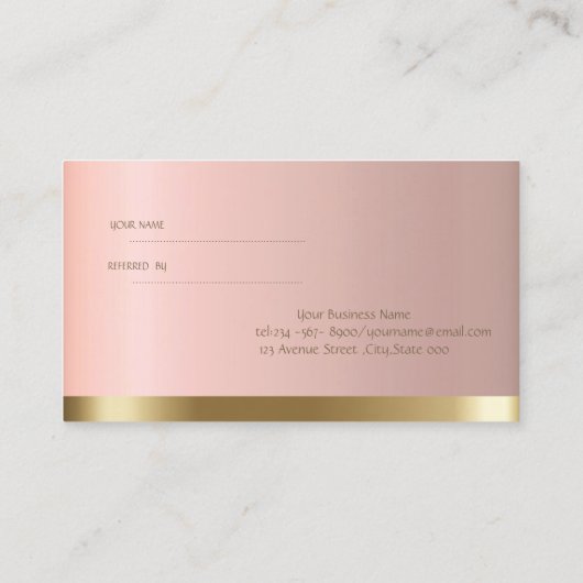 Elégant élégant chic carte de référence (Dos)