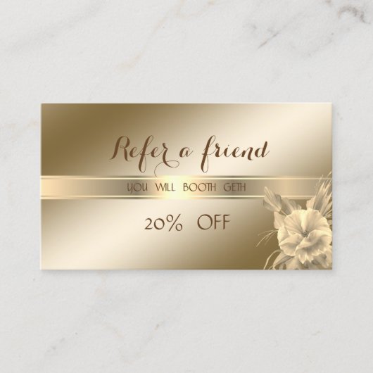 Élégant, Élégant, Fleur, Carte de référence (Devant)